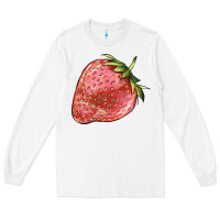 White strawberry Long Sleeve Tee - BarkalooDesign