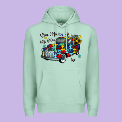 Love Needs No Words Premium Hoodie Designed By Cowhidedigitalart