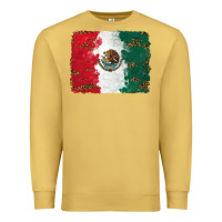 Antique Gold Mexican Flag With Leopard Premium Sweatshirt - RanaPortraitStore
