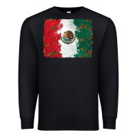 Black Mexican Flag With Leopard Premium Sweatshirt - RanaPortraitStore