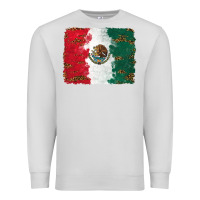 Dove Grey Mexican Flag With Leopard Premium Sweatshirt - RanaPortraitStore