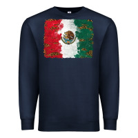 Navy Mexican Flag With Leopard Premium Sweatshirt - RanaPortraitStore