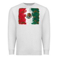 Oatmeal Heather Mexican Flag With Leopard Premium Sweatshirt - RanaPortraitStore