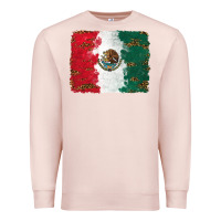 Pale Pink Mexican Flag With Leopard Premium Sweatshirt - RanaPortraitStore