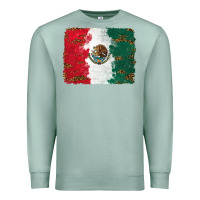 Seafoam Mexican Flag With Leopard Premium Sweatshirt - RanaPortraitStore
