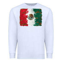 White Mexican Flag With Leopard Premium Sweatshirt - RanaPortraitStore