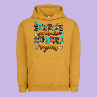 Sunrise Sunburn Sunset Repeat Urban Hoodie Designed By Adodesignshop