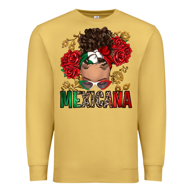 Mexicana Latina Messy Bun Premium Sweatshirt by RanaPortraitStore | Teevron
