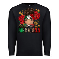Black Mexicana Latina messy bun Premium Sweatshirt - RanaPortraitStore