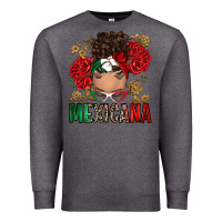 Charcoal Heather Mexicana Latina messy bun Premium Sweatshirt - RanaPortraitStore