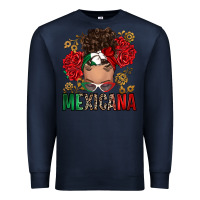 Navy Mexicana Latina messy bun Premium Sweatshirt - RanaPortraitStore