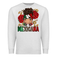 Oatmeal Heather Mexicana Latina messy bun Premium Sweatshirt - RanaPortraitStore