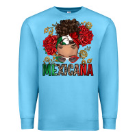 Ocean Blue Mexicana Latina messy bun Premium Sweatshirt - RanaPortraitStore
