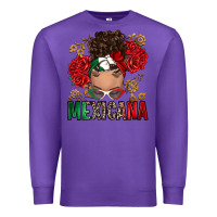 Purple Mexicana Latina messy bun Premium Sweatshirt - RanaPortraitStore