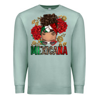 Seafoam Mexicana Latina messy bun Premium Sweatshirt - RanaPortraitStore