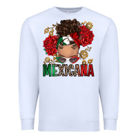 White Mexicana Latina messy bun Premium Sweatshirt - RanaPortraitStore