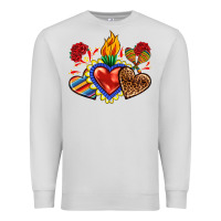 Dove Grey Sacred heart with leopard and serape heart Premium Sweatshirt - RanaPortraitStore