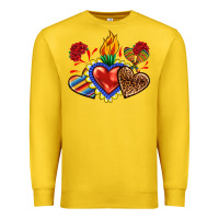 Lemon Sacred heart with leopard and serape heart Premium Sweatshirt - RanaPortraitStore