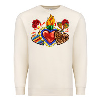 Sandshell Sacred heart with leopard and serape heart Premium Sweatshirt - RanaPortraitStore