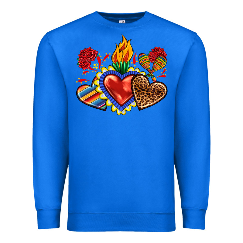 Sacred Heart With Leopard And Serape Heart Premium Sweatshirt by RanaPortraitStore | Teevron