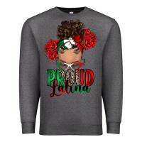 Charcoal Heather Proud Latina messy bun Premium Sweatshirt - RanaPortraitStore
