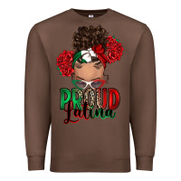 Chestnut Proud Latina messy bun Premium Sweatshirt - RanaPortraitStore