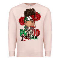 Pale Pink Proud Latina messy bun Premium Sweatshirt - RanaPortraitStore