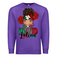 Purple Proud Latina messy bun Premium Sweatshirt - RanaPortraitStore