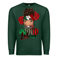 Sports Green Proud Latina messy bun Premium Sweatshirt - RanaPortraitStore