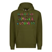 Army Green minding my own small bussiness Premium Hoodie - CowhideDigitalArt