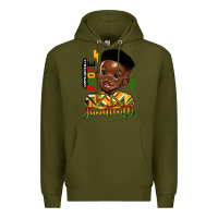 Army Green juneteenth black boy Premium Hoodie - HRA Design Shop