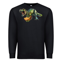 Black T-Rex dinosaur holding a taco Premium Sweatshirt - RanaPortraitStore