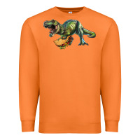 Carrot T-Rex dinosaur holding a taco Premium Sweatshirt - RanaPortraitStore