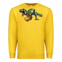Lemon T-Rex dinosaur holding a taco Premium Sweatshirt - RanaPortraitStore