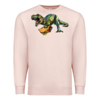 Pale Pink T-Rex dinosaur holding a taco Premium Sweatshirt - RanaPortraitStore