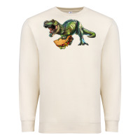 Sandshell T-Rex dinosaur holding a taco Premium Sweatshirt - RanaPortraitStore