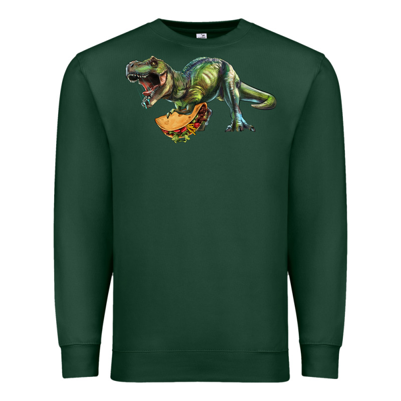 T-rex Dinosaur Holding A Taco Premium Sweatshirt by RanaPortraitStore | Teevron