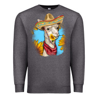 Charcoal Heather Sombrero Llama Premium Sweatshirt - RanaPortraitStore