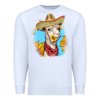 White Sombrero Llama Premium Sweatshirt - RanaPortraitStore