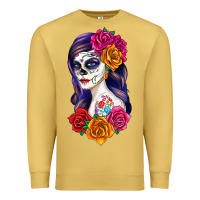 Antique Gold sugar skull girl Premium Sweatshirt - RanaPortraitStore