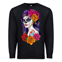 Black sugar skull girl Premium Sweatshirt - RanaPortraitStore