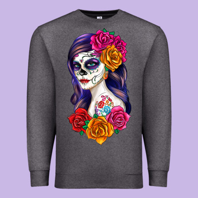 Premium Sweatshirt sugar skull girl
