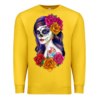 Lemon sugar skull girl Premium Sweatshirt - RanaPortraitStore