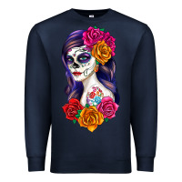 Navy sugar skull girl Premium Sweatshirt - RanaPortraitStore