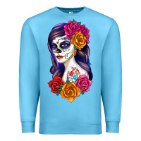 Ocean Blue sugar skull girl Premium Sweatshirt - RanaPortraitStore