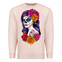 Pale Pink sugar skull girl Premium Sweatshirt - RanaPortraitStore
