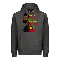 Charcoal Heather juneteenth 1885 because my ancestors weren't free in 1776 black man Premium Hoodie - HRA Design Shop