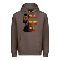 Coffee juneteenth 1885 because my ancestors weren't free in 1776 black man Premium Hoodie - HRA Design Shop