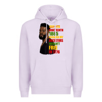 Lilac juneteenth 1885 because my ancestors weren't free in 1776 black man Premium Hoodie - HRA Design Shop
