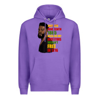 Purple juneteenth 1885 because my ancestors weren't free in 1776 black man Premium Hoodie - HRA Design Shop